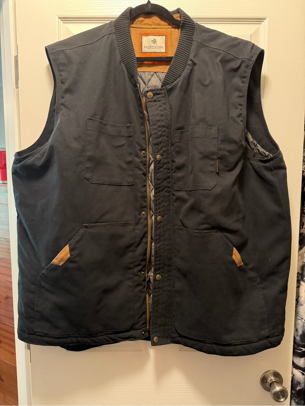 Legendary Whitetails Black Work Vest with Tan Accents